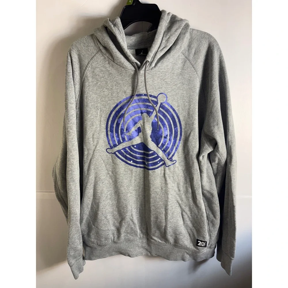 Jordan Space Jam 20th Anniversary Hoodie Mens XL Grey Purple Jumpman 823714-063